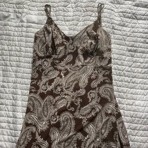brown paisley dress size sm/m